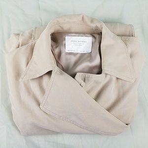 Zara Women's Size Large Coat Long Lightweight Tan